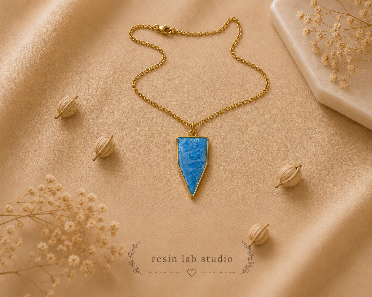 Pendentif Glacier Bleu – Édition Artisanale