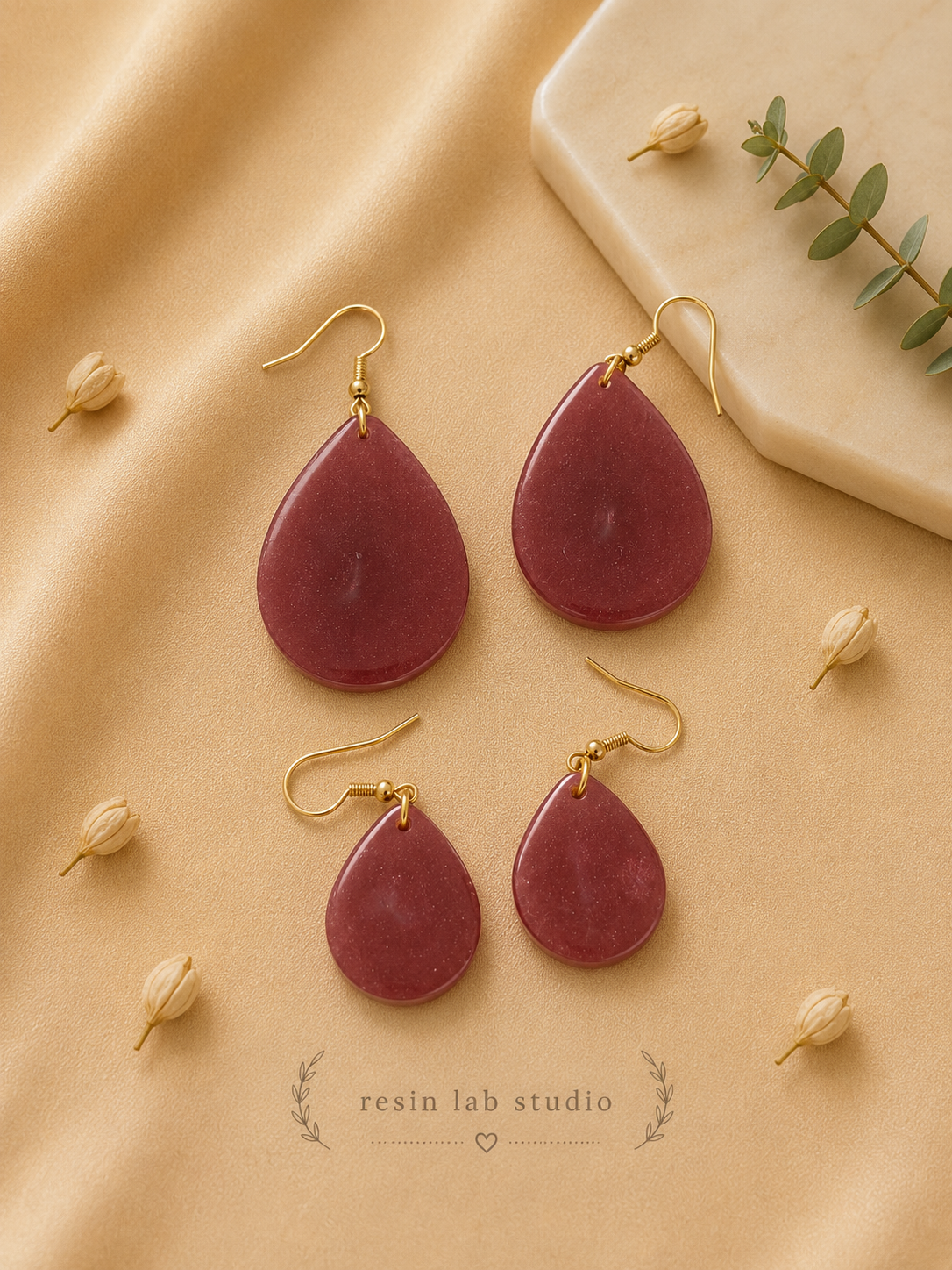 Rose Drop Earrings Set (Small & Large)