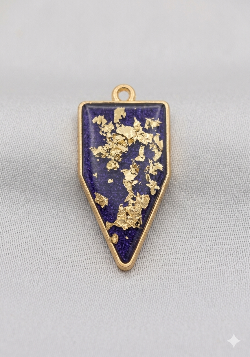 Deep Blue Pentagon - Gold Sparkle Collection